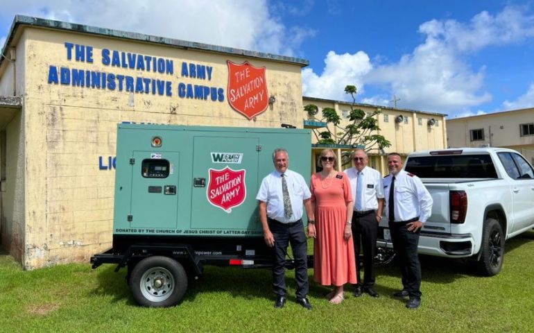 Salvation Army Guam Corps receives donation of new generator and forklift