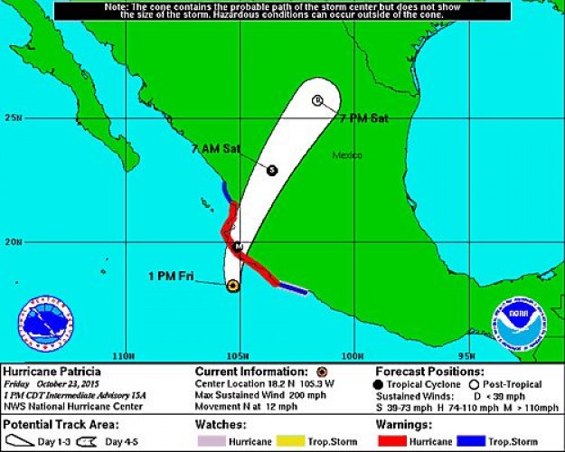 SATERN Monitors "Potentially Catastrophic" Hurricane Patricia