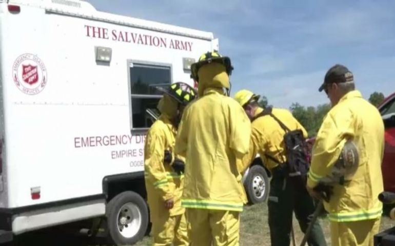 The Salvation Army serves at 300 acre Forrest Fire near New York/Canadian Border