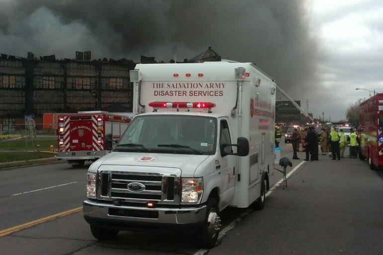 The Salvation Army responds to Large Industrial Fire in Lackawanna, New York