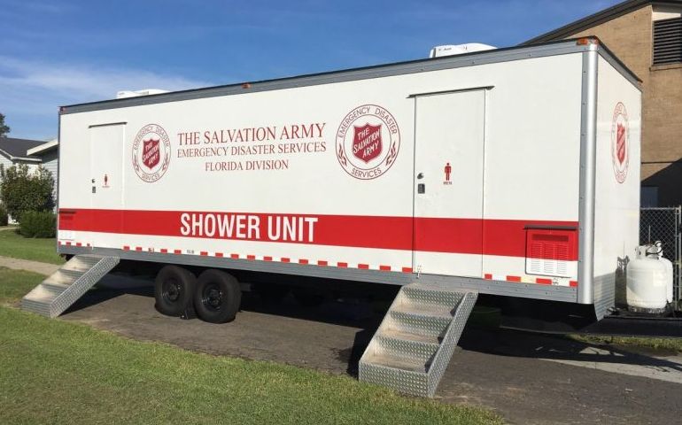 Salvation Army Provides Showers in the Aftermath of Hurricane Florence