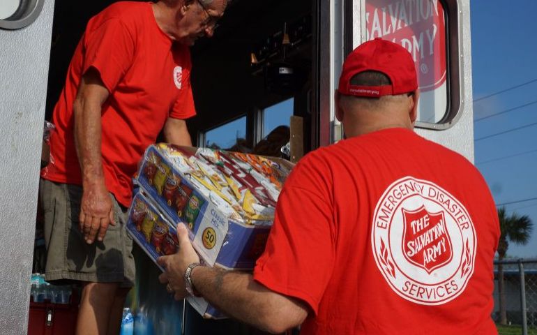 The Salvation Army establishing feeding in Highlands County, Florida after Irma
