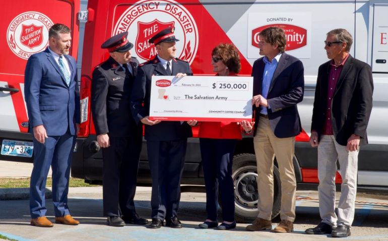 Community Coffee Company Presents The Salvation Army with a $250,000 Check for Emergency Disaster Relief
