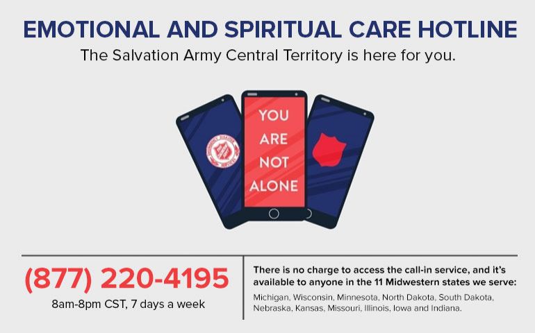 The Salvation Army Central Territory Launches Emotional and Spiritual Care Hotline