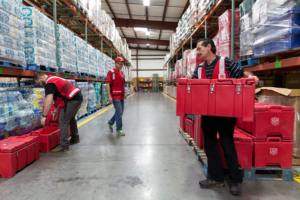workers in Salvation Army EDS warehouse