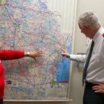 GA EDS Director and Incident Commander study map of the state